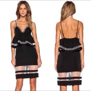 NBD Second Chances Midi Dress in Black tiered knee length dress SZ XS